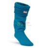 Meias HUNTER S24816 Moss Cable Cuff Welly Socks Feather Blue