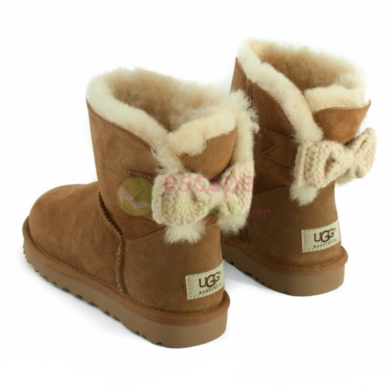 Botas UGG Mini Bailey Knit Bow Chestnut 1007980 CHE