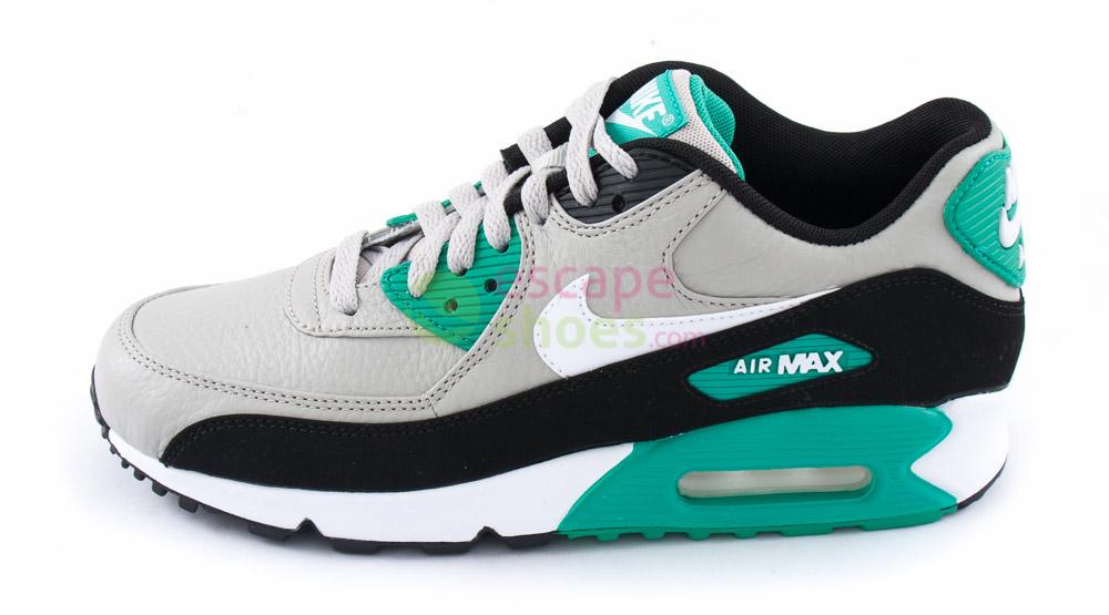 misil Ortografía Piquete Sneakers NIKE Air Max 90 LTR Granite White Black Emerald Green 652980 003