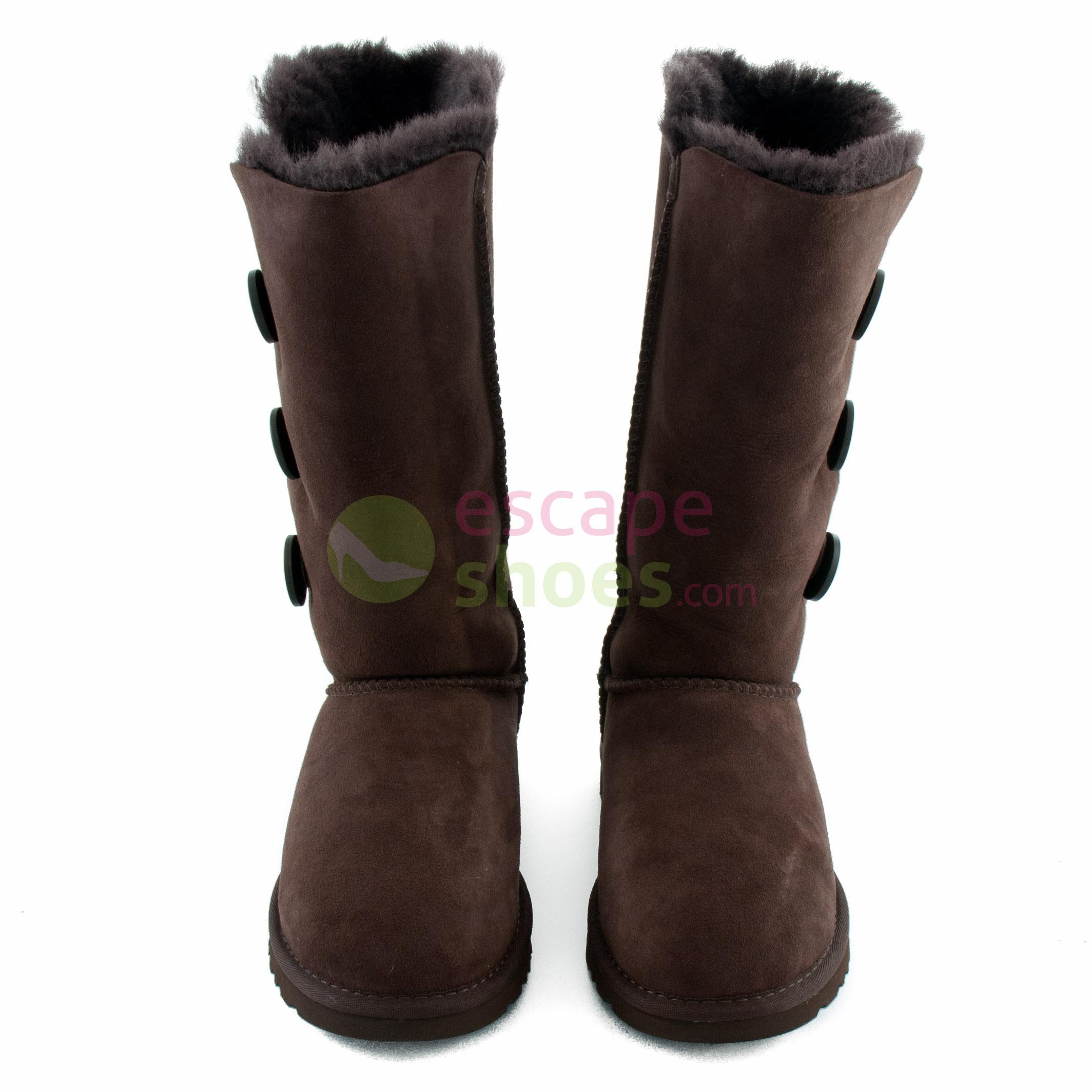 ugg bailey button triplet chocolate