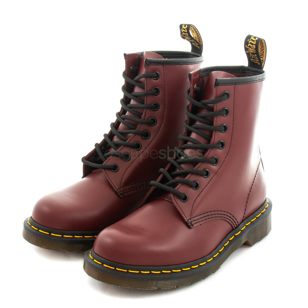Burgundy Women's Ankle Boots 1460 In Smooth Leather | lupon.gov.ph