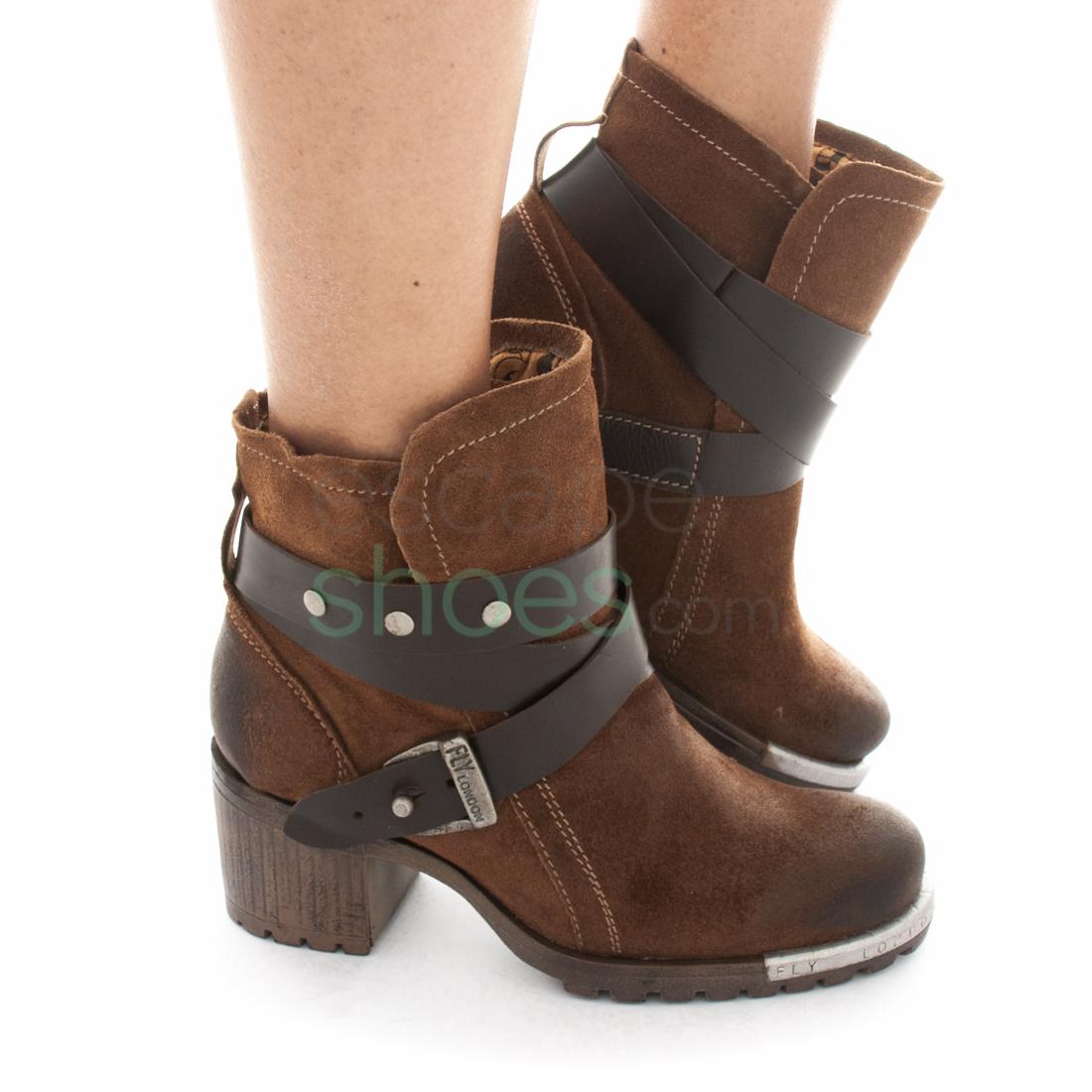 Ankle Boots FLY LONDON Logger Lok Camel Dark Brown P143274027