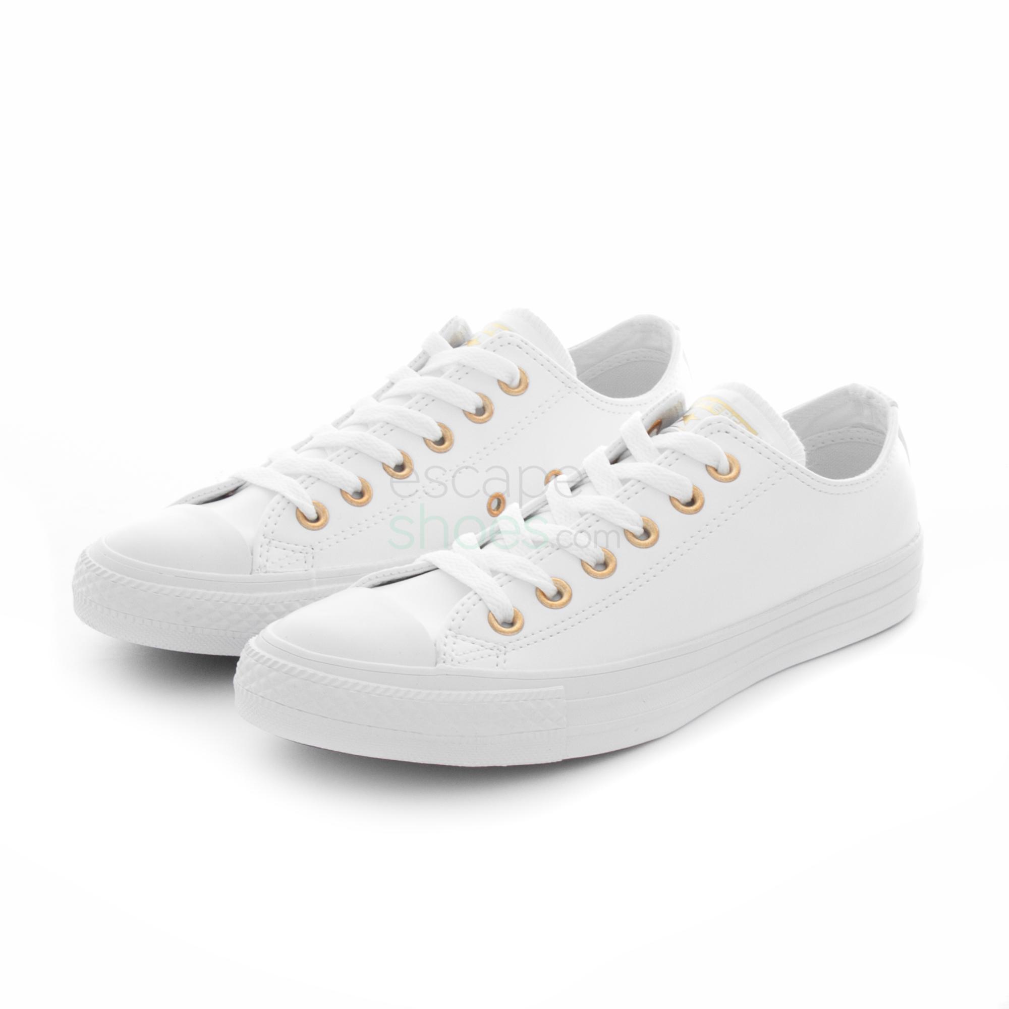 womens chuck taylor all star velcro sneakers in white & gold