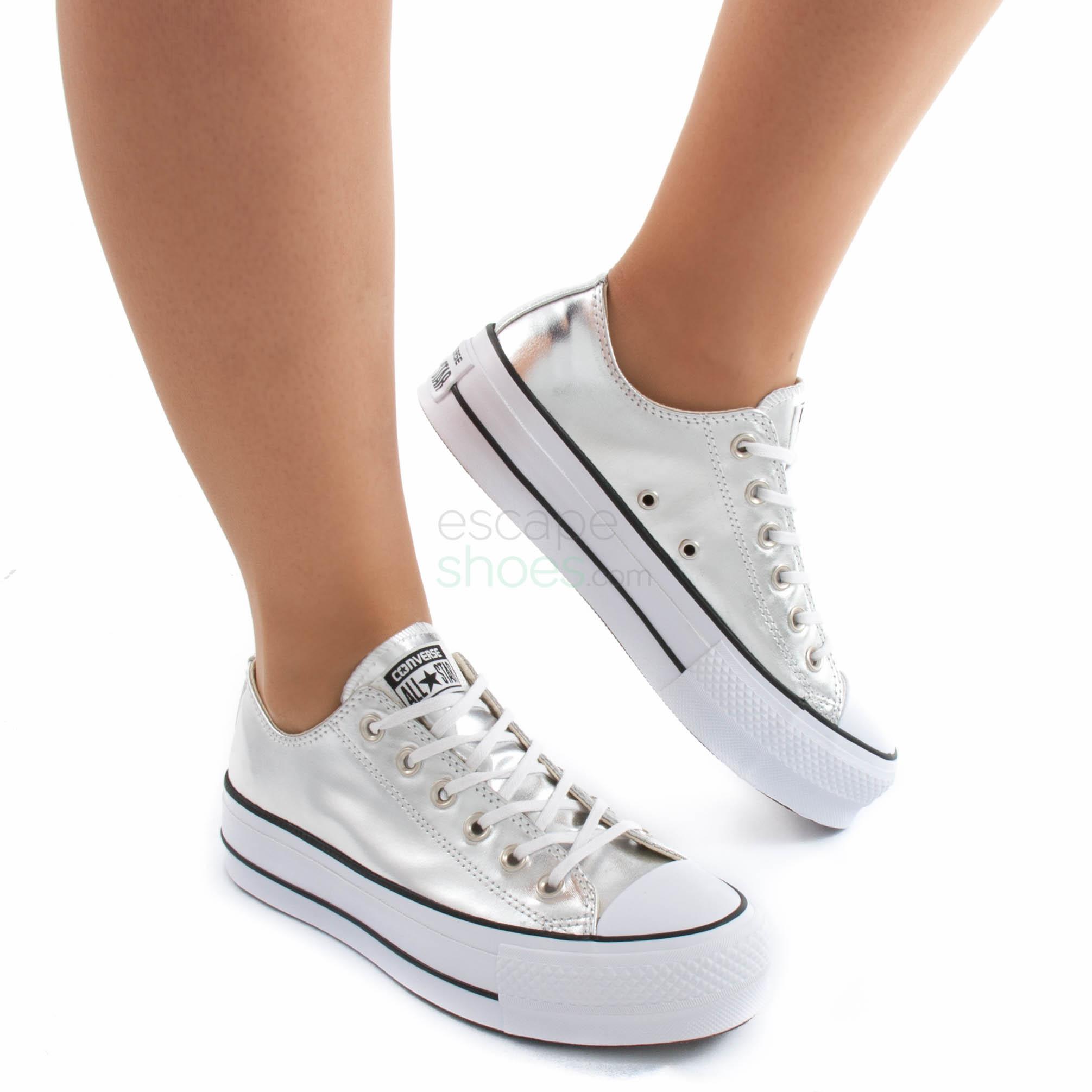 converse lift silver