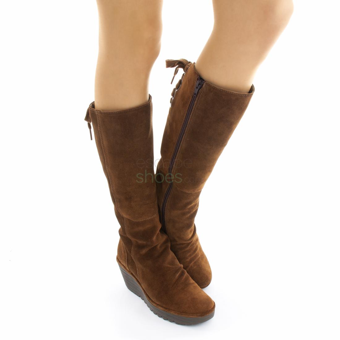 Boots FLY LONDON Yellow Suede Camel P500327041
