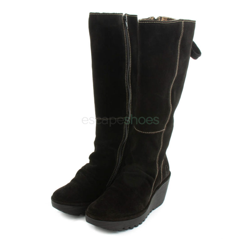 Botas FLY LONDON Yellow Yust Suede Negro P500327006