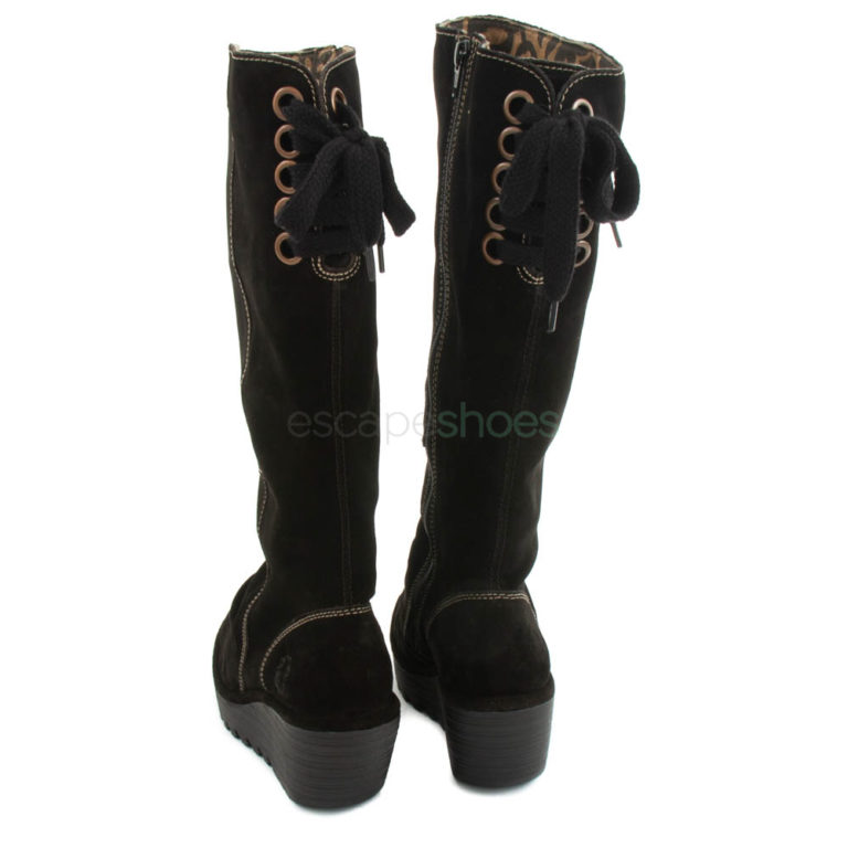 Botas FLY LONDON Yellow Yust Suede Negro P500327006
