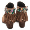 Ankle Boots ALMA EN PENA Crosta Fringes Flowers Camel