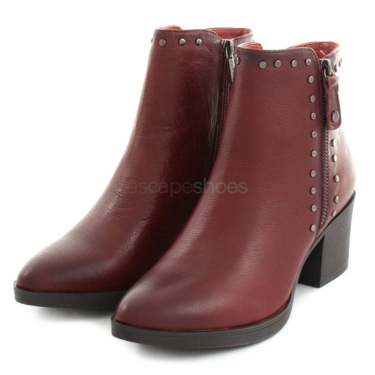 Ankle Boots CARMELA High Heel Leather Burgundy