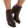 Ankle Boots XTI High Heel Leather Zip Brown