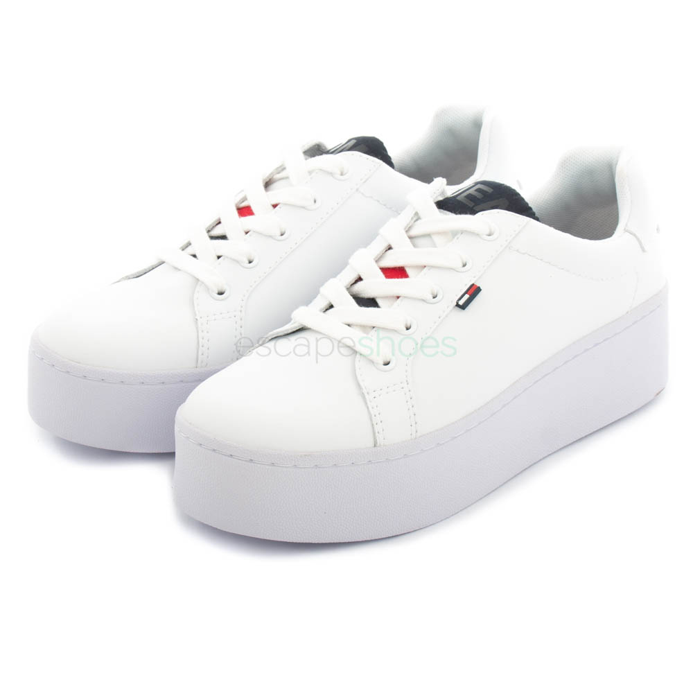 tommy hilfiger white platform sneakers