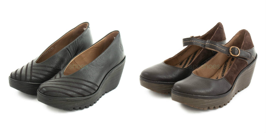 Fly London rubber wedge shoes