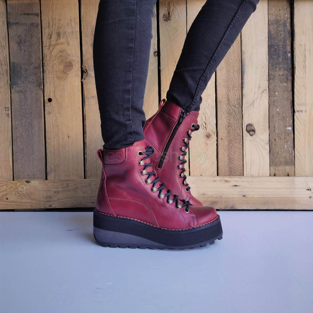 fly red ankle boots