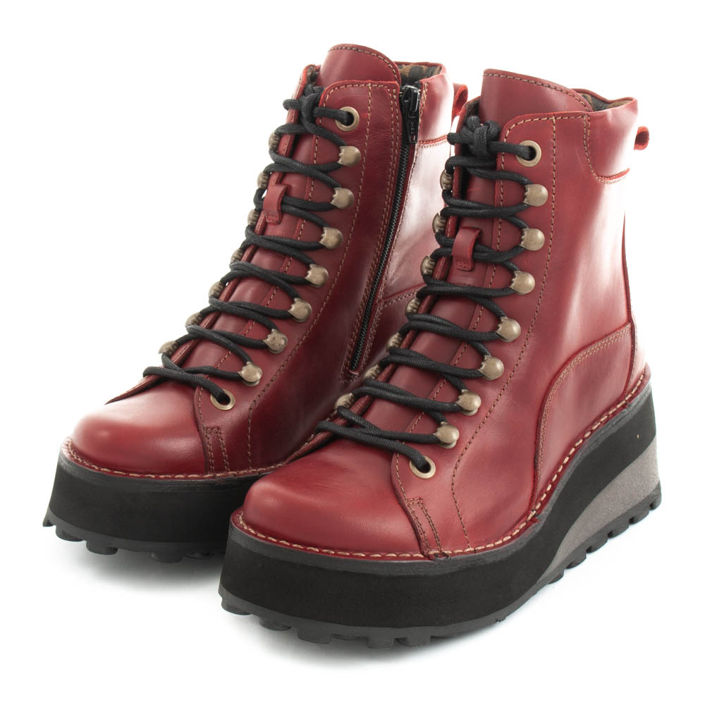 fly red ankle boots