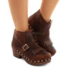 Ankle Boots XUZ Wood Fringes and Buckle 26097
