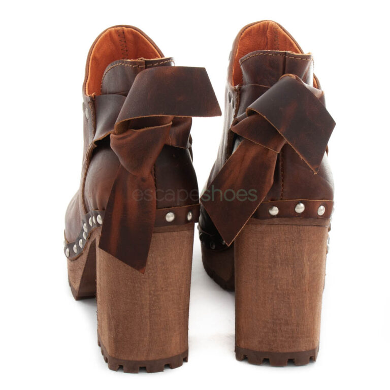 Ankle Boots XUZ Pop Back Bow Brown 26098-CS