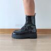 Botas TOMMY HILFIGER Patent Lace Up Flat Boot Black