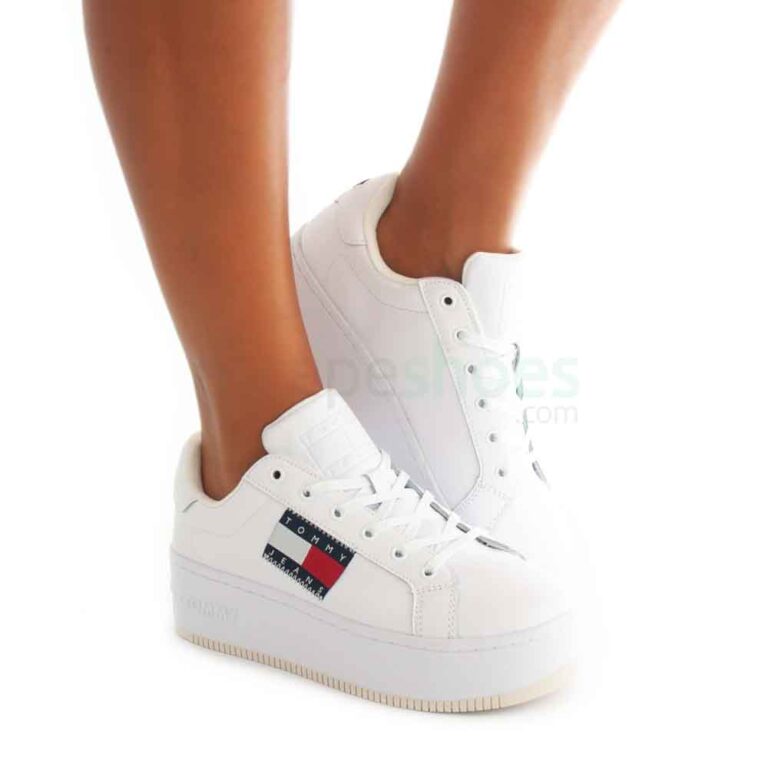 Zapatillas TOMMY HILFIGER Flatform Flag Branding Sneaker Blanco