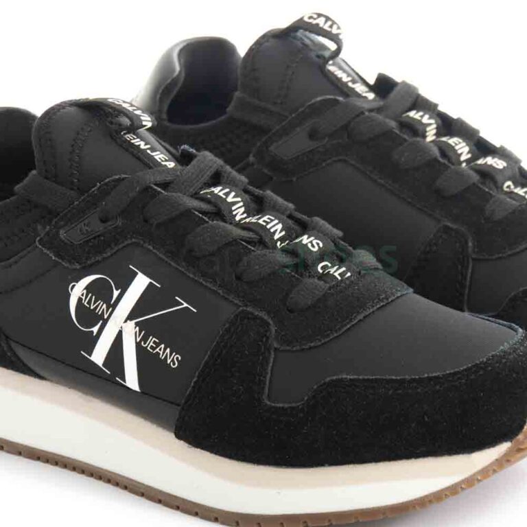 Tenis CALVIN KLEIN Runner Laceup Sneaker Sock Black