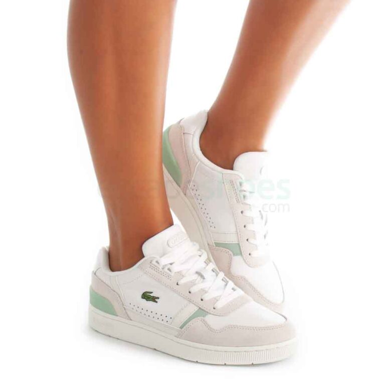 Sneakers LACOSTE T-Clip White Light Green 42SFA0032 2L6