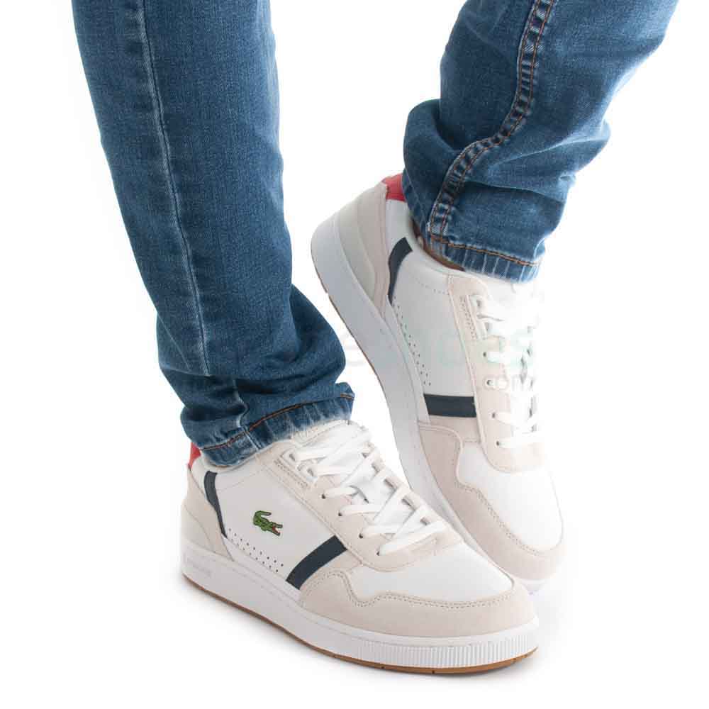 Zapatillas Lacoste T-Clip blanco en piel para hombre