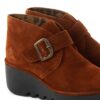 Botins FLY LONDON Birt Oil Suede Camel P501397002
